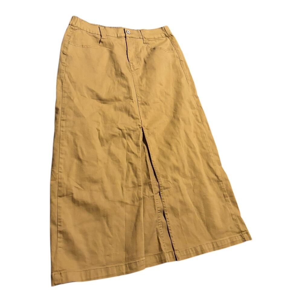 Khaki Midi Straight Skirt Size XL NWOT